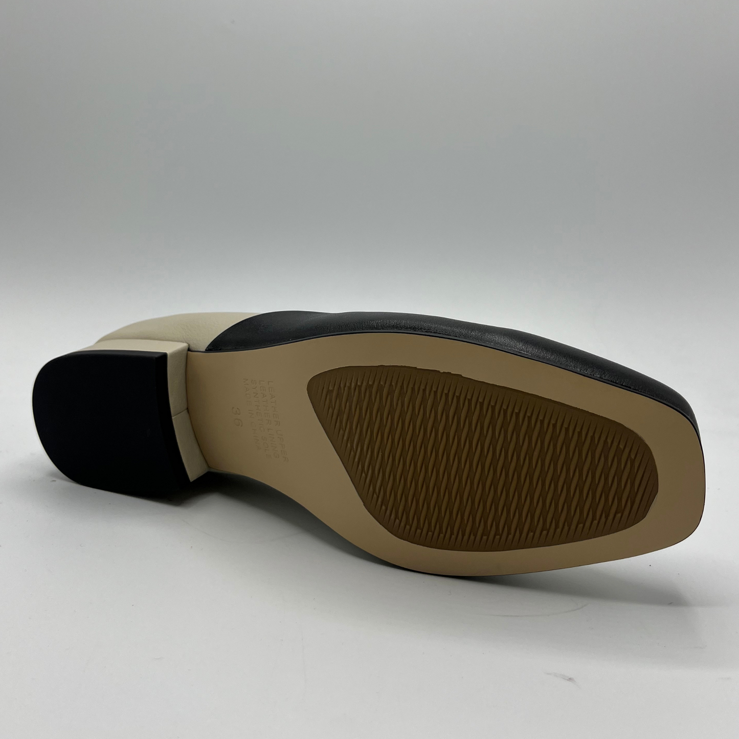 Close-up of a shoe sole with a white background