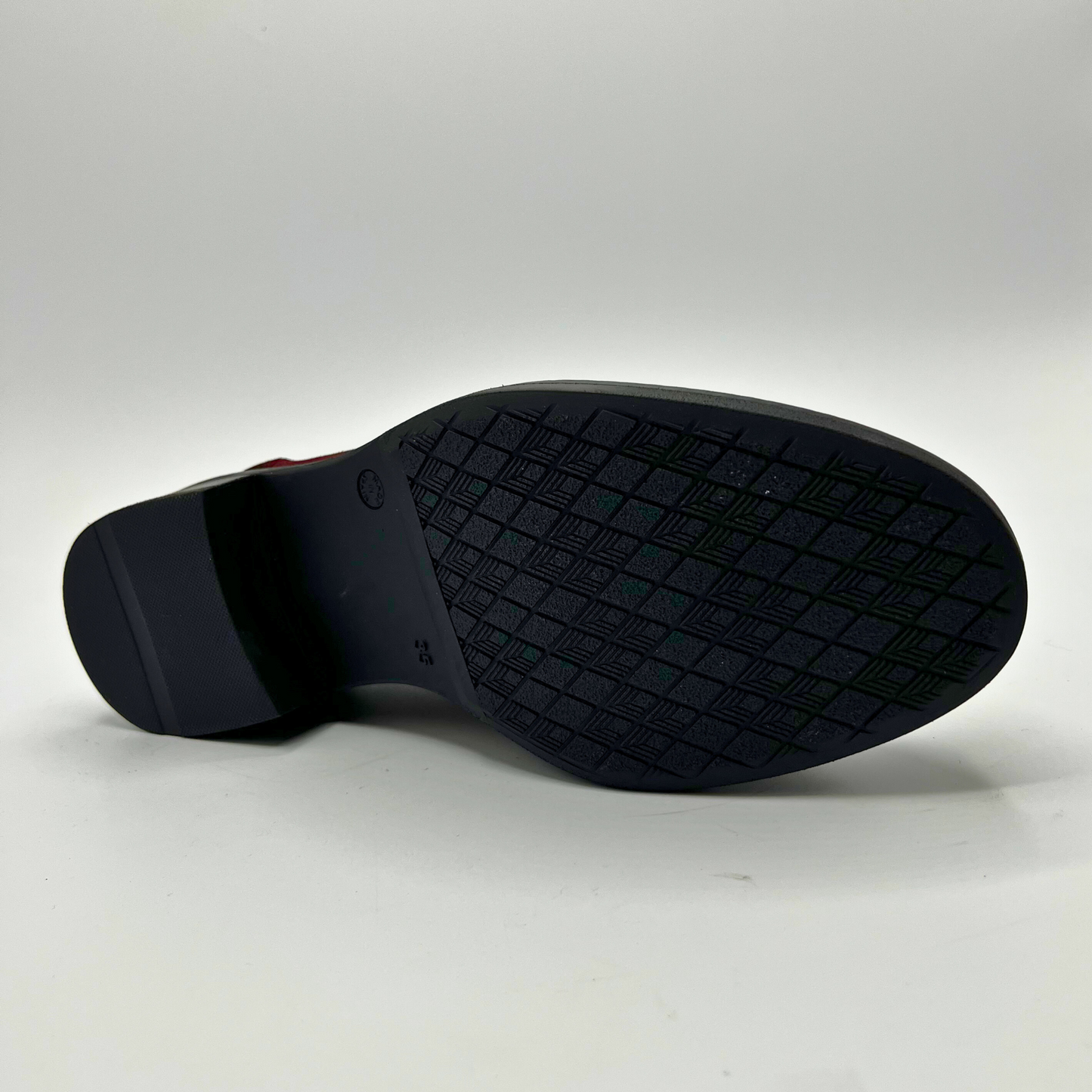 Black shoe sole on a white background