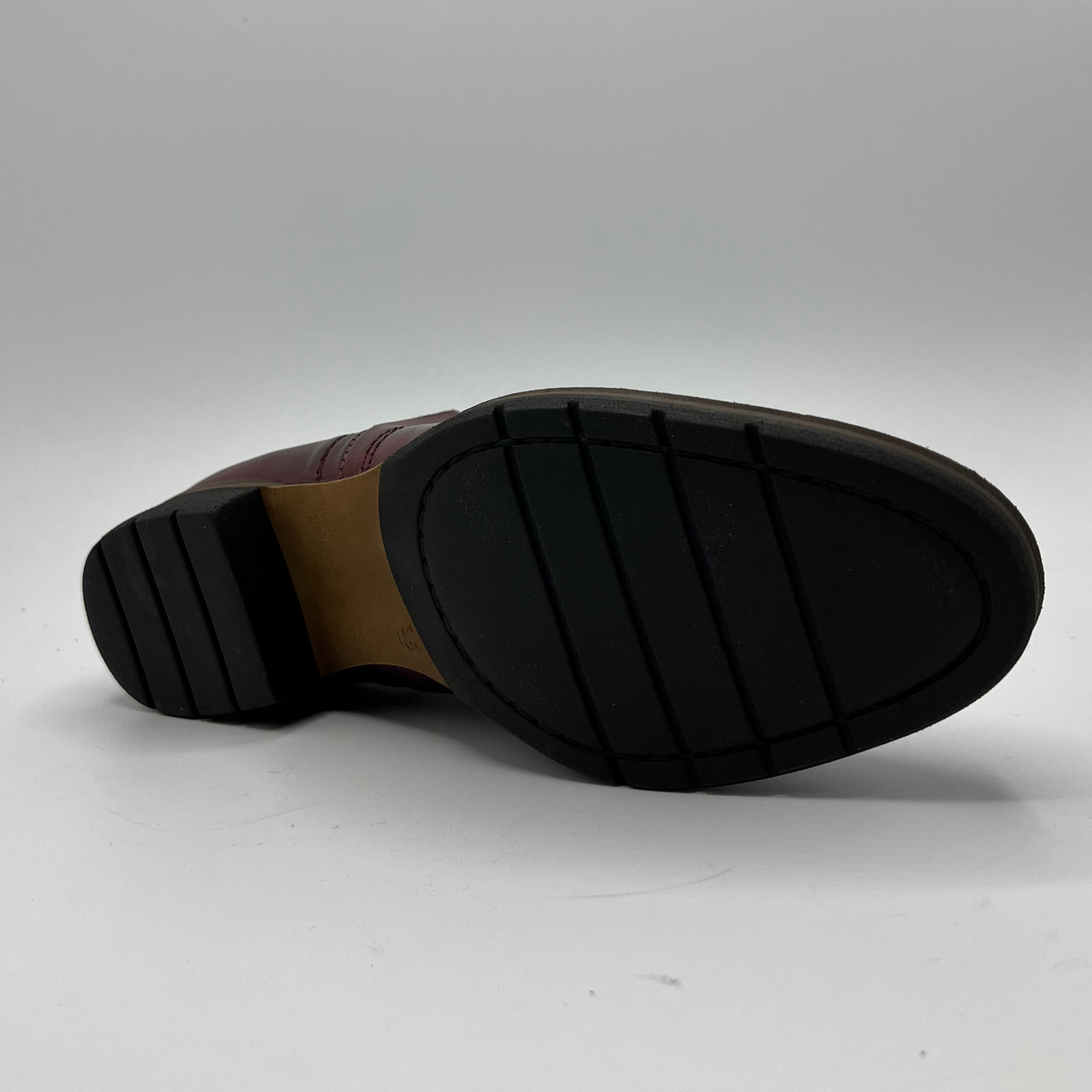 Close-up of a shoe sole on a white background
