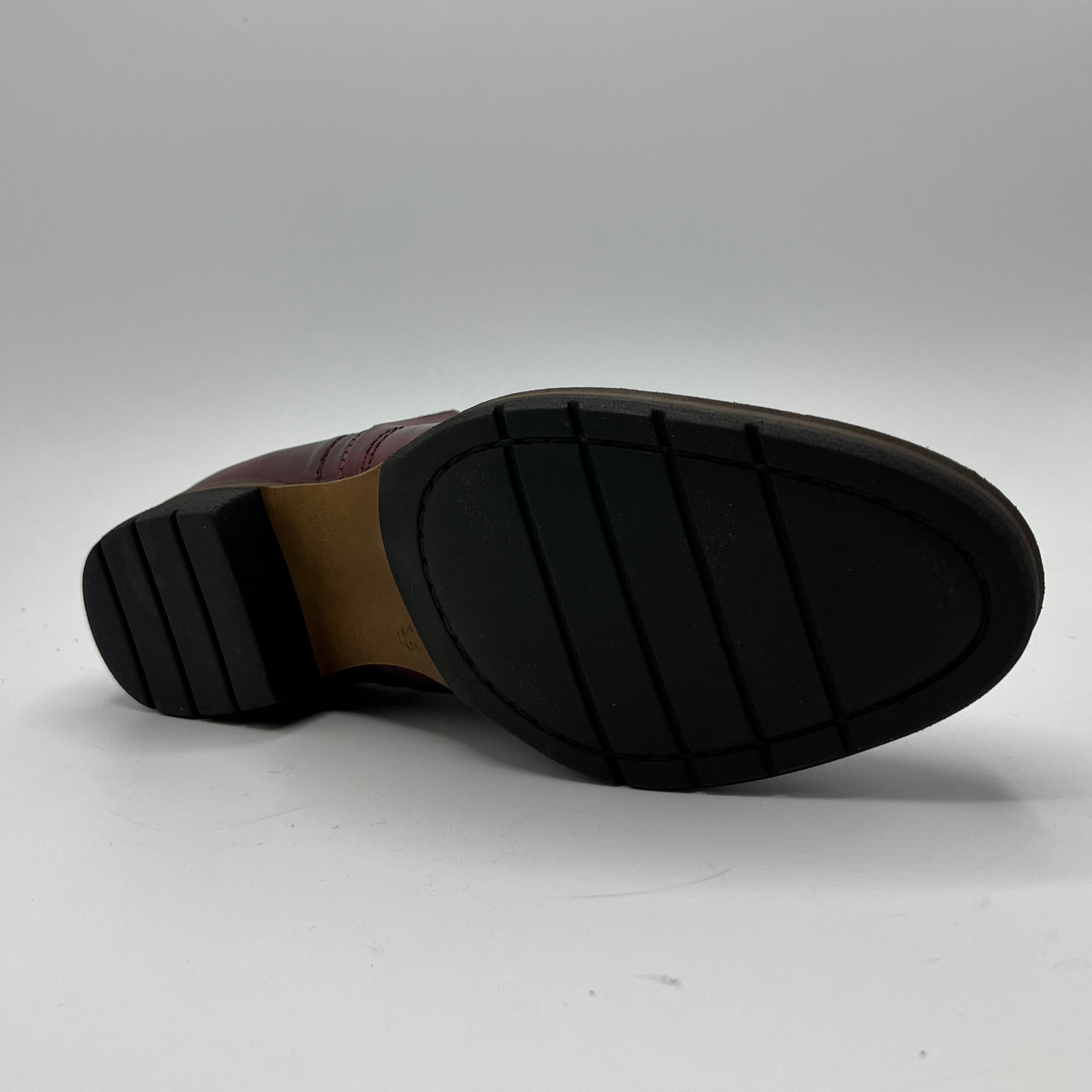 Close-up of a shoe sole on a white background
