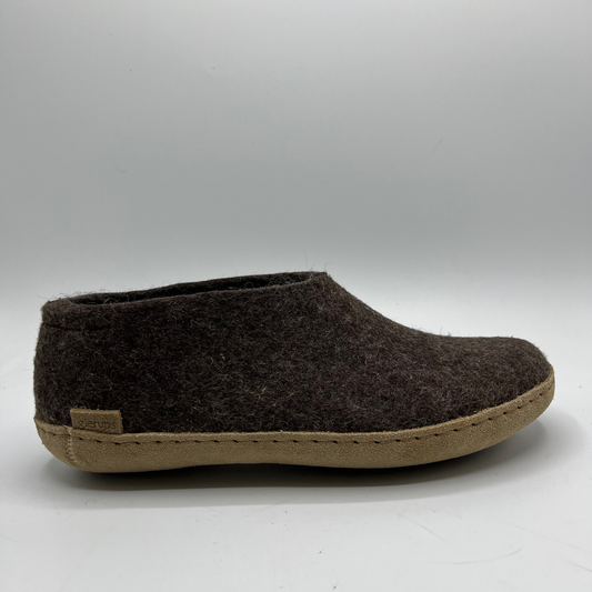 Brown slipper shoe on a white background