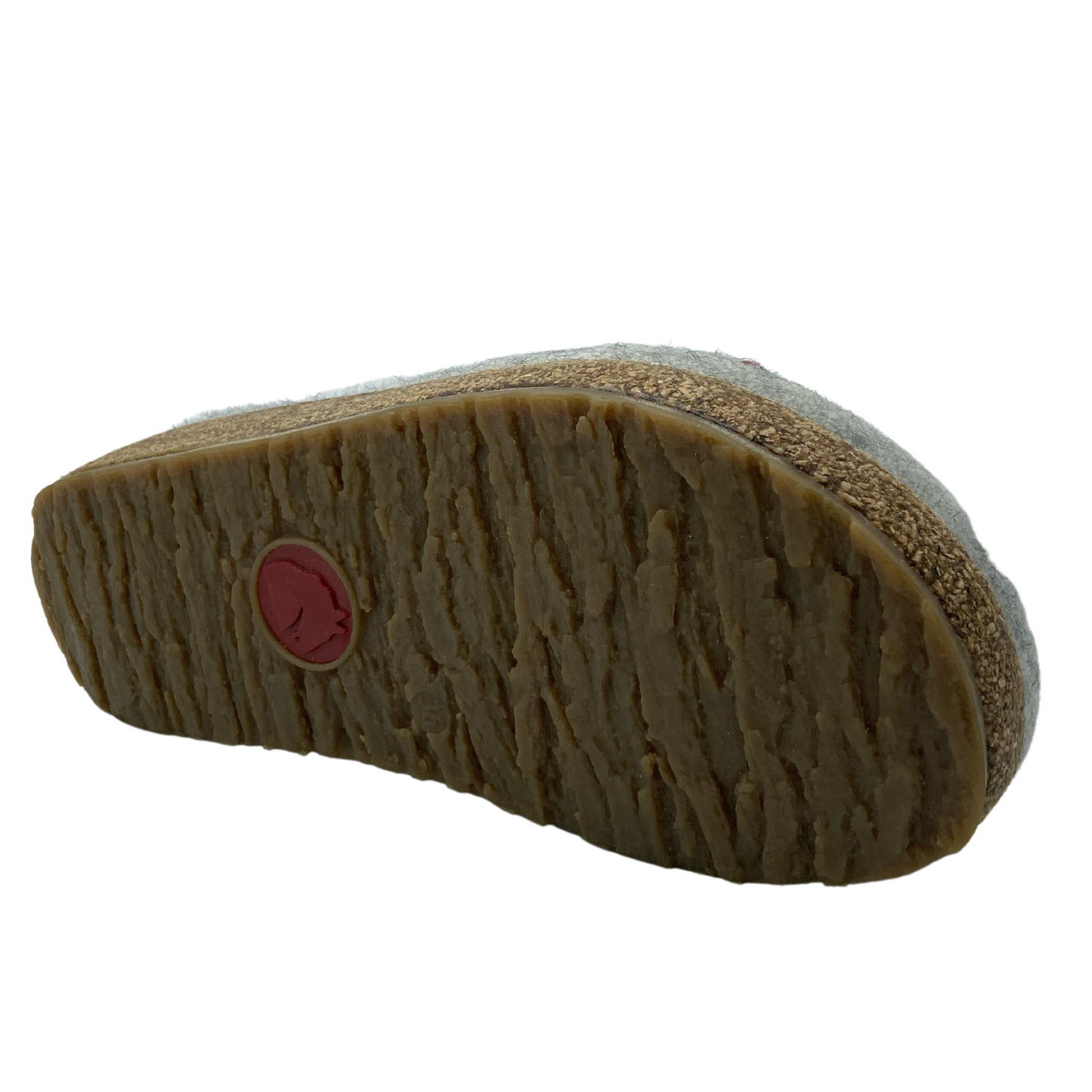 Bottom grey wool felt clog with cork outsole