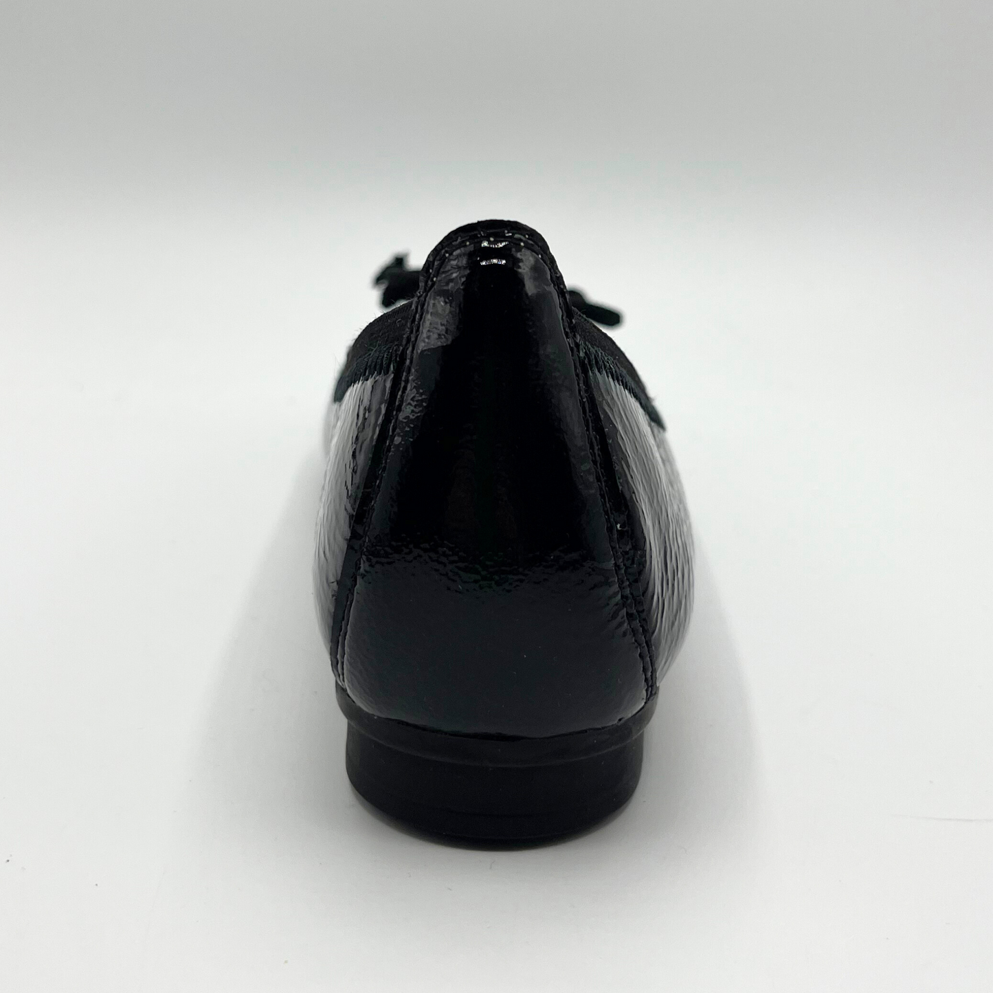 Black shoe on a white background