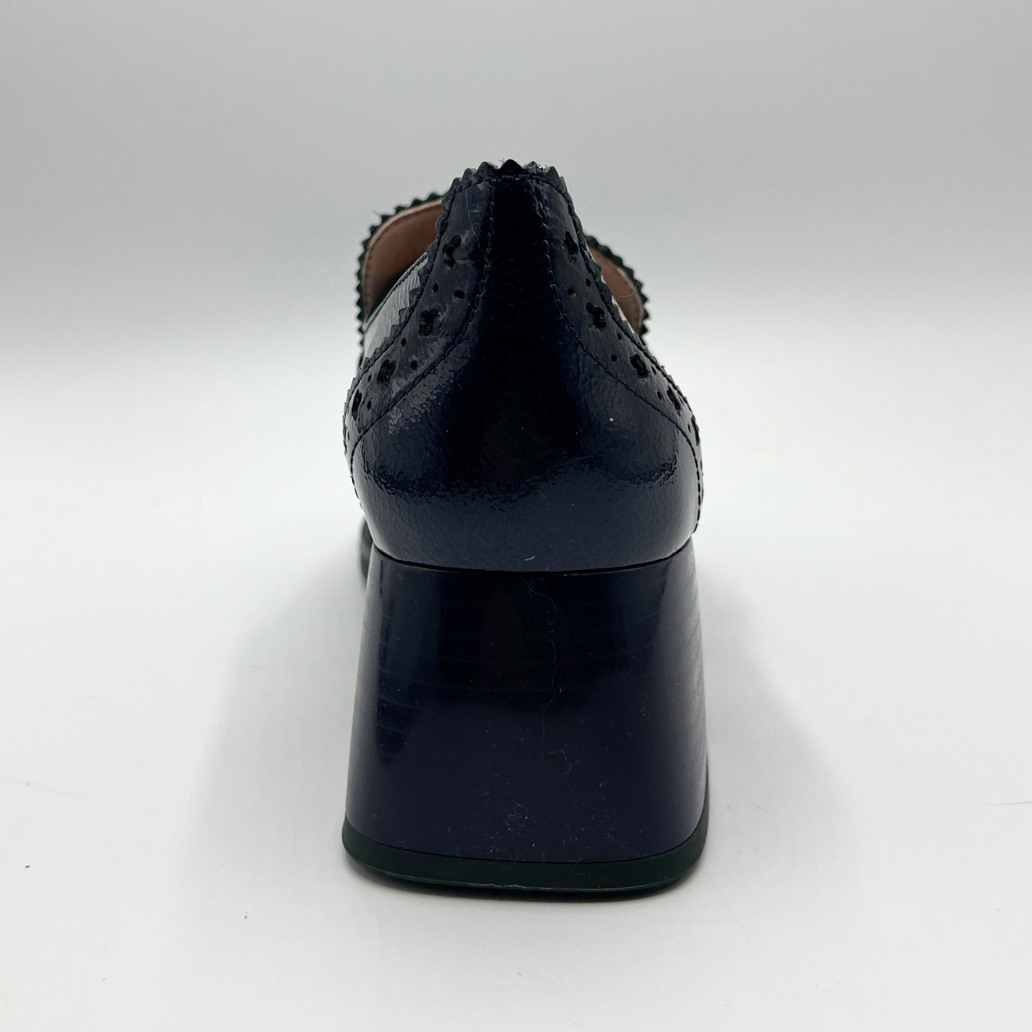 Black shoe on a white background