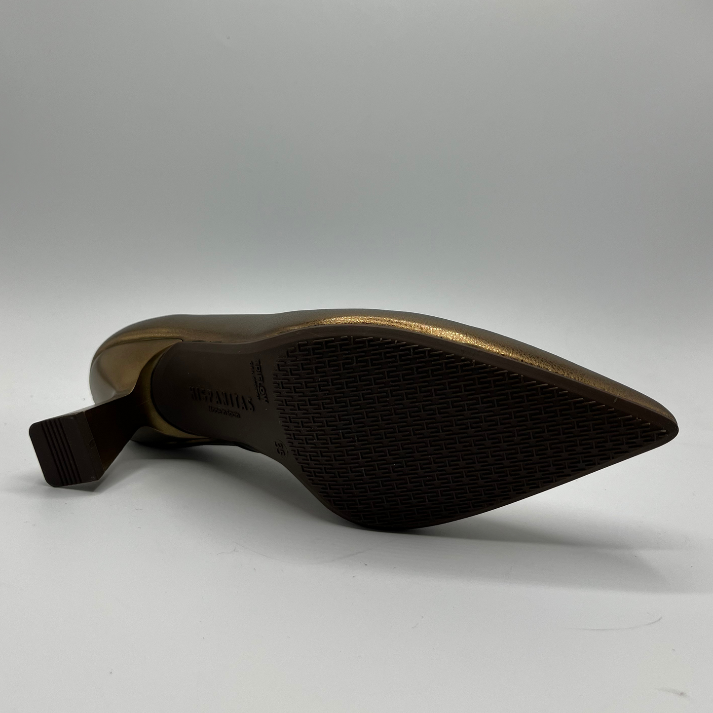 Brown shoe sole on a white background