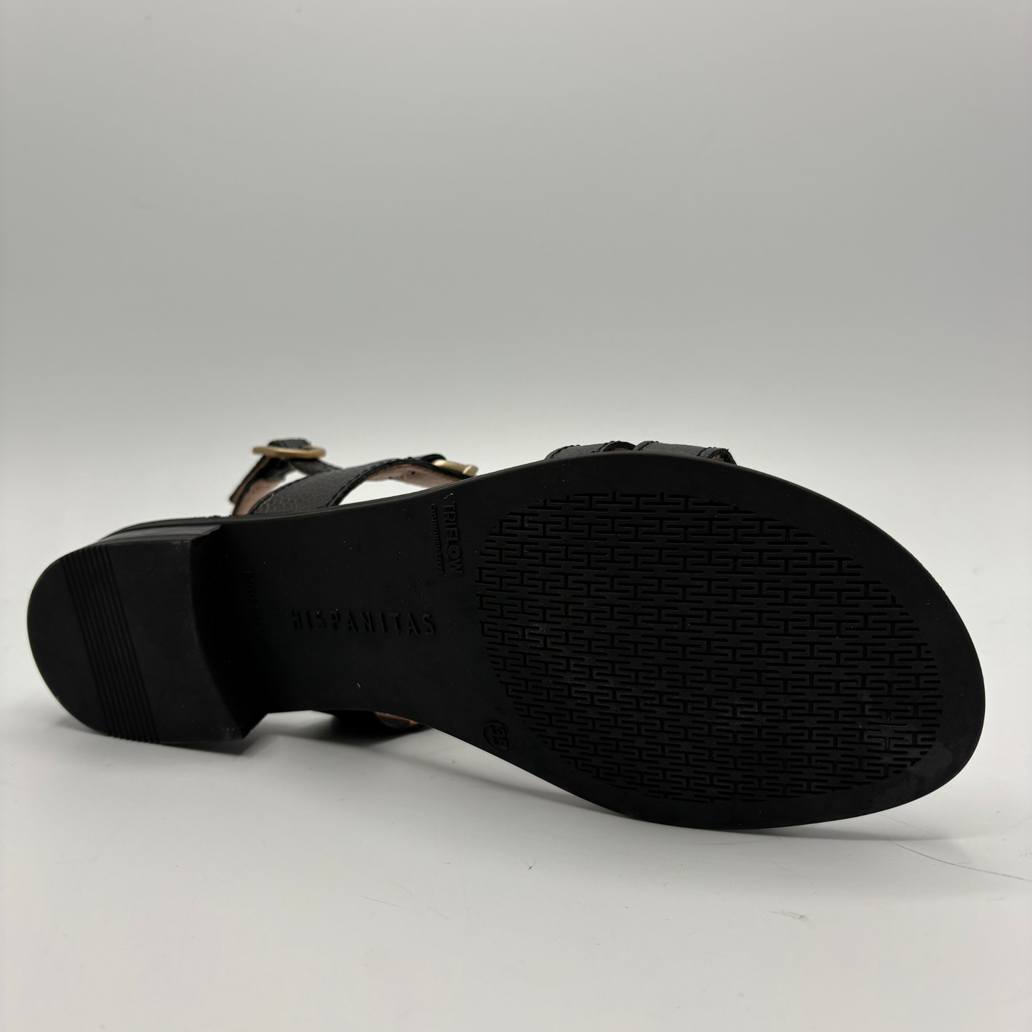 Black sandal sole on a white background