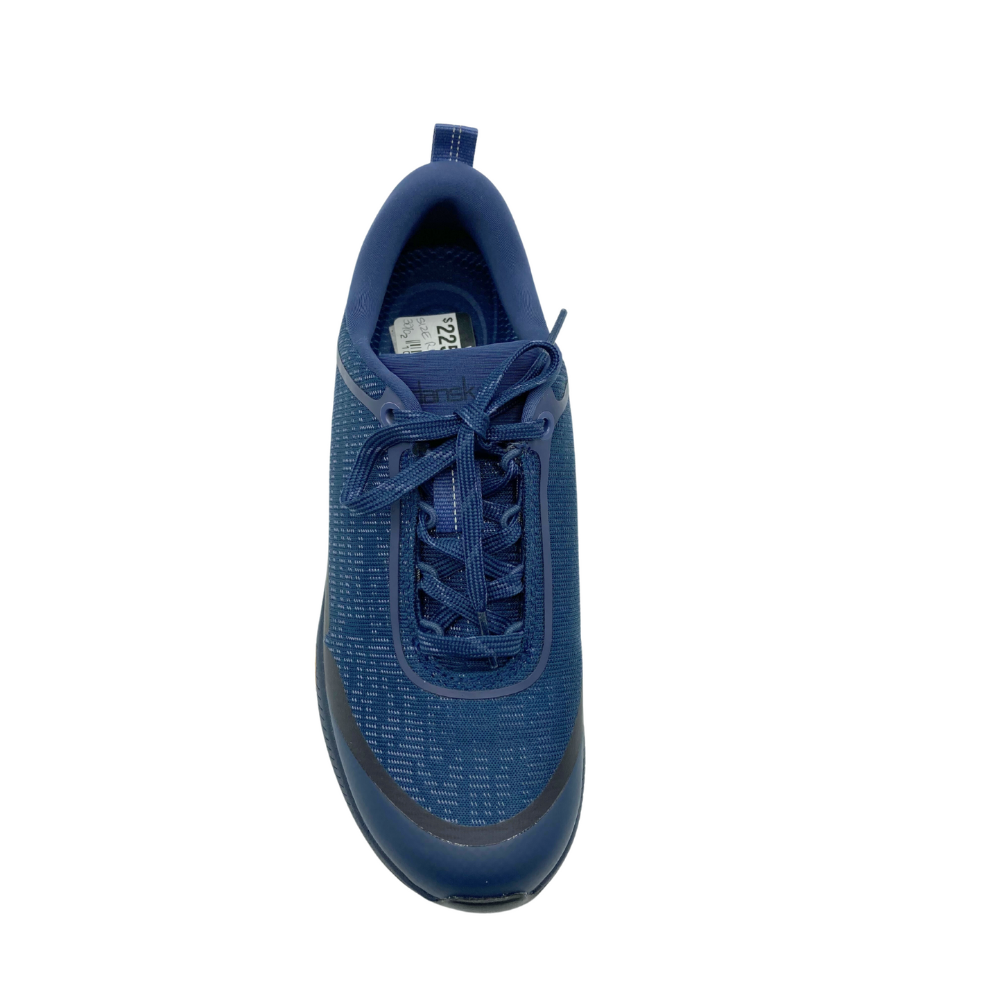 Top down view of a sport sneaker with an ergonomic footbed