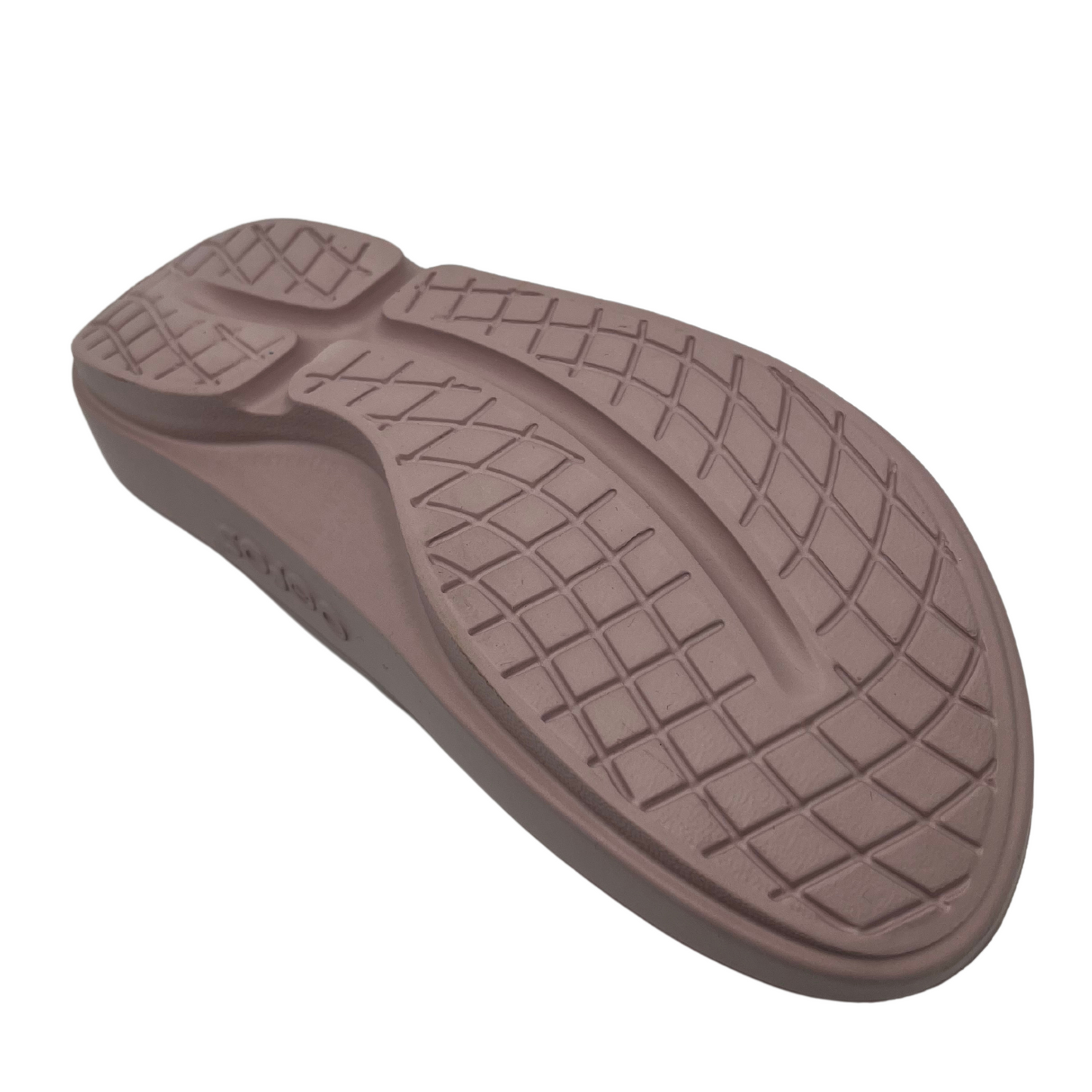 Bottom view of pink foam thong sandal