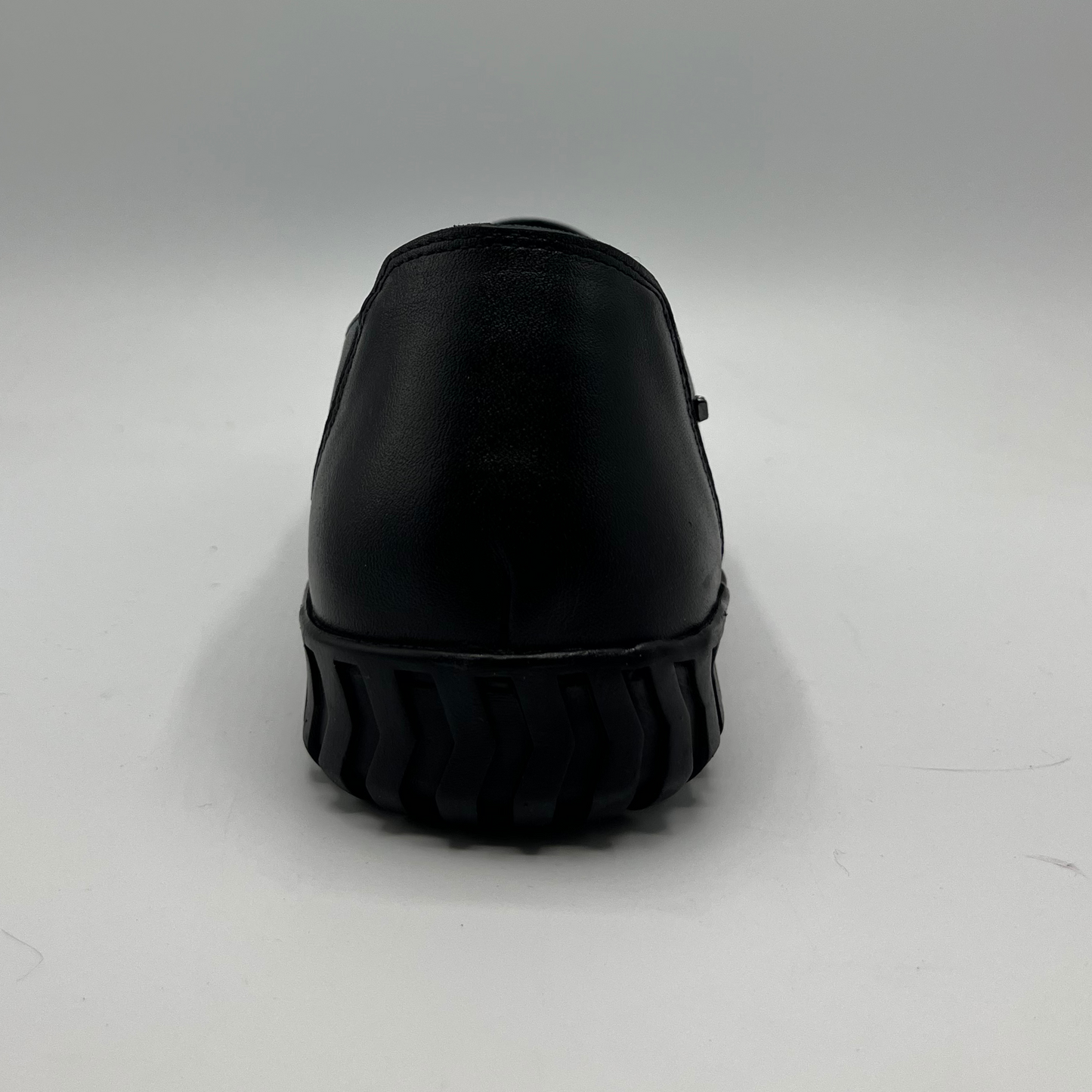 Black shoe on a white background