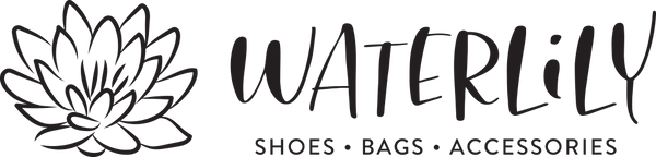 Waterlily Shoes black and white logo