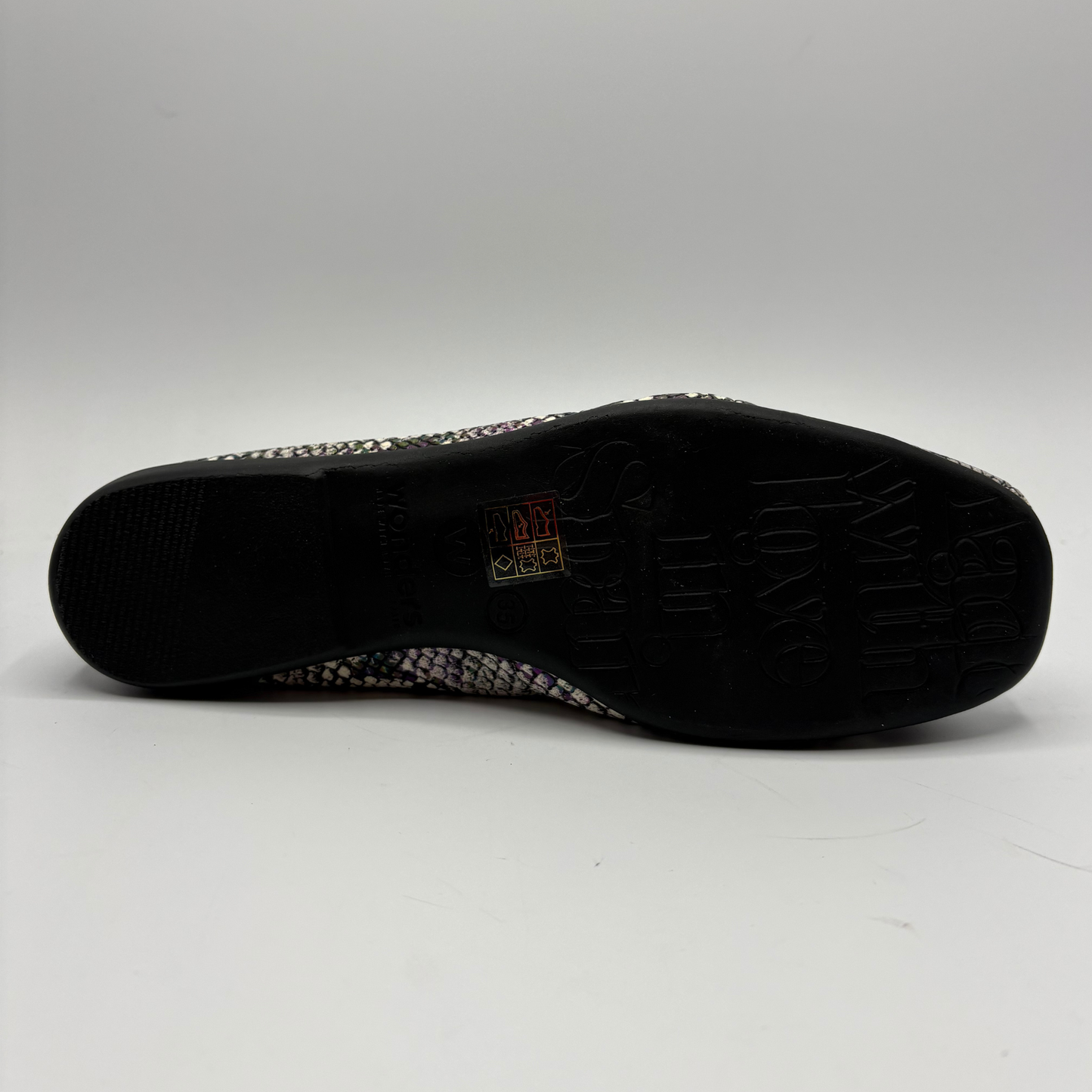 Black shoe sole on a white background