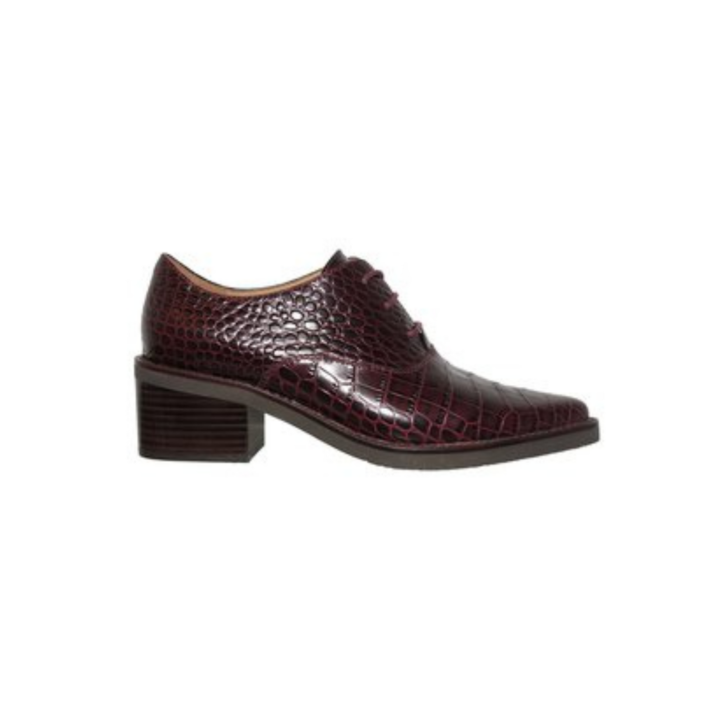 Side profile of the Bresley Praise Shoe in the colour Bordo.