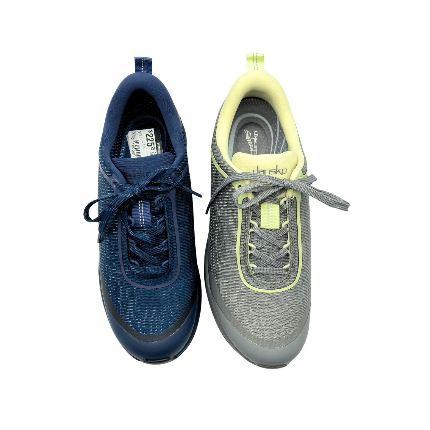 Top view of both the navy and grey