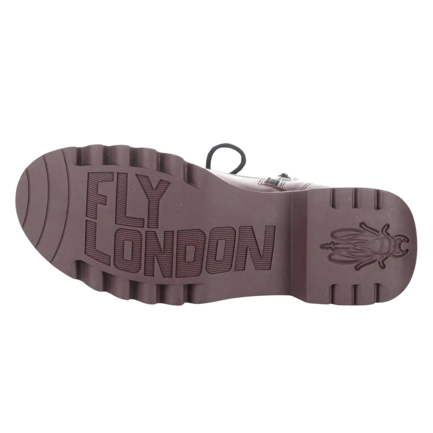 Bottom profile of the Fly London Reid Boot in the colour Purple.
