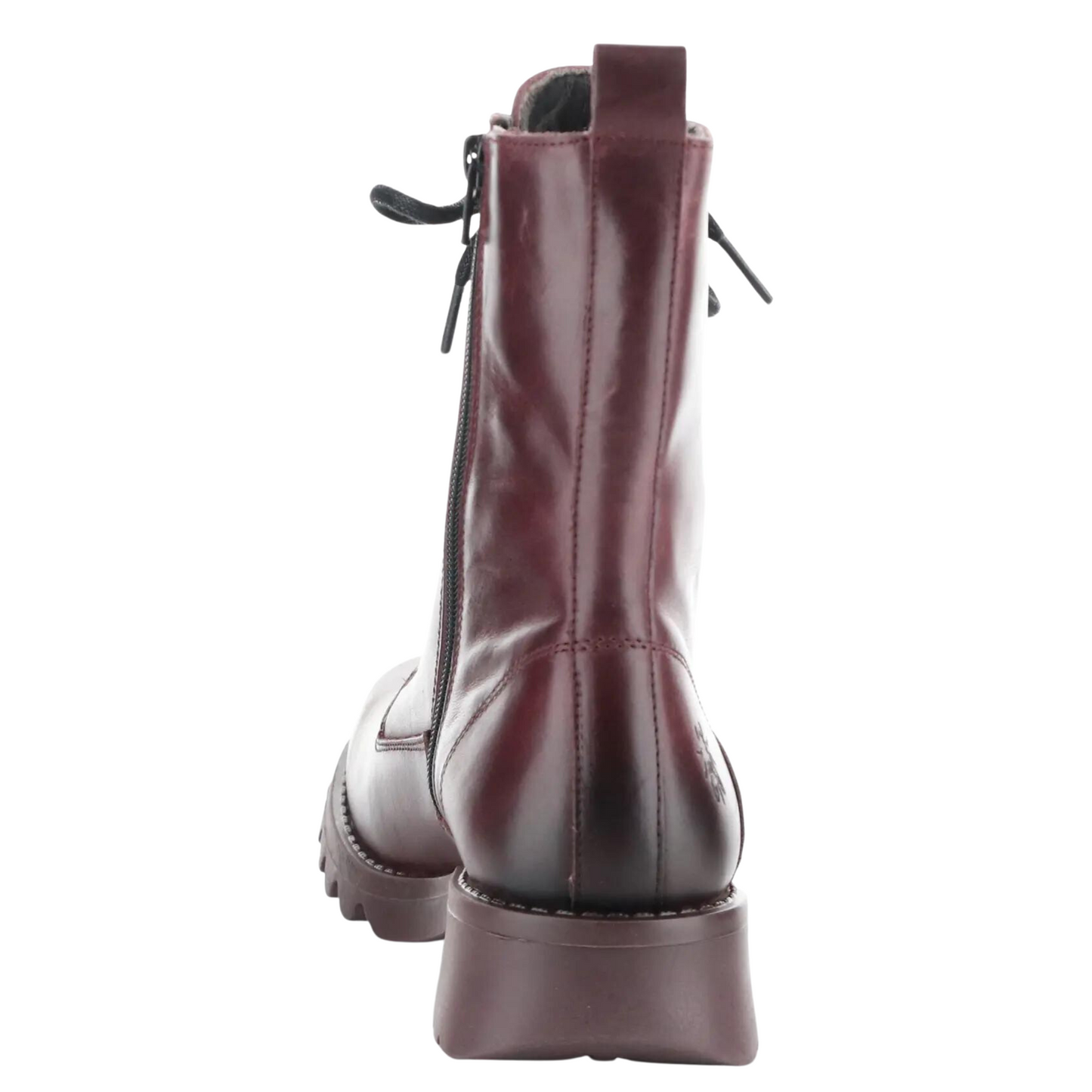 Rear profile of the Fly London Reid Boot in the colour Purple.