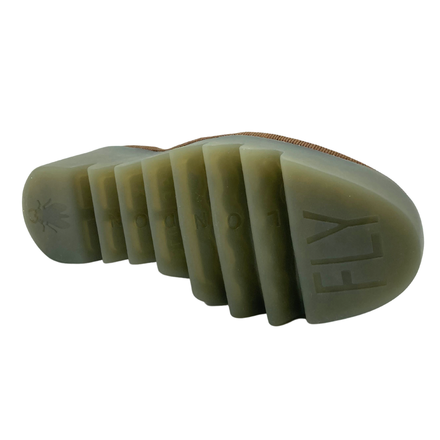 Pictured is rugged, rubber wedge sole