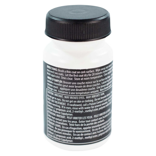 A photo of the back side of the bottle of cork renew.