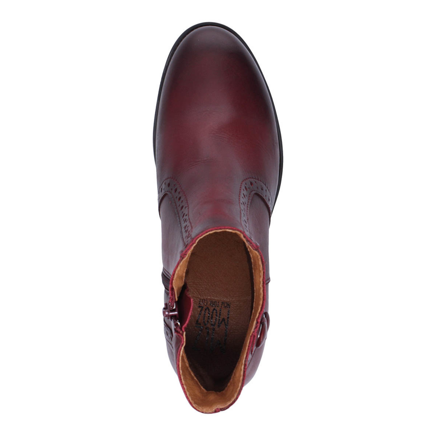 Top profile of the Miz Mooz Jake Boot in the colour Bordeaux.