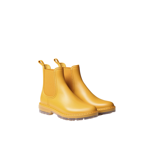 Front angled profiles of a pair of Toni Pons Coney Boots in the colour Ocre.