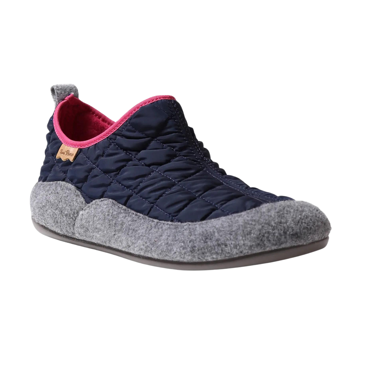 Front angled profile of the Toni Pons Mare Slipper in the colour Navy.