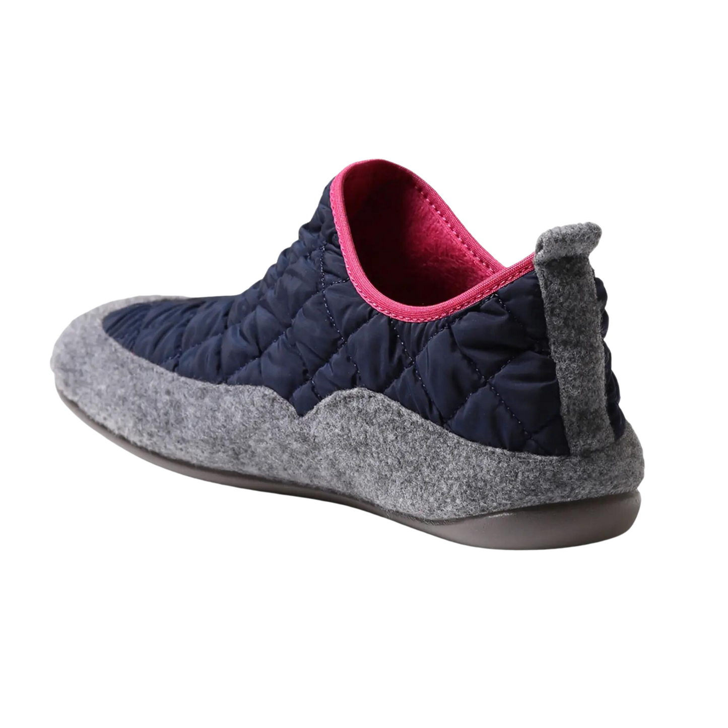 Rear angled profile of the Toni Pons Mare Slipper in the colour Navy.