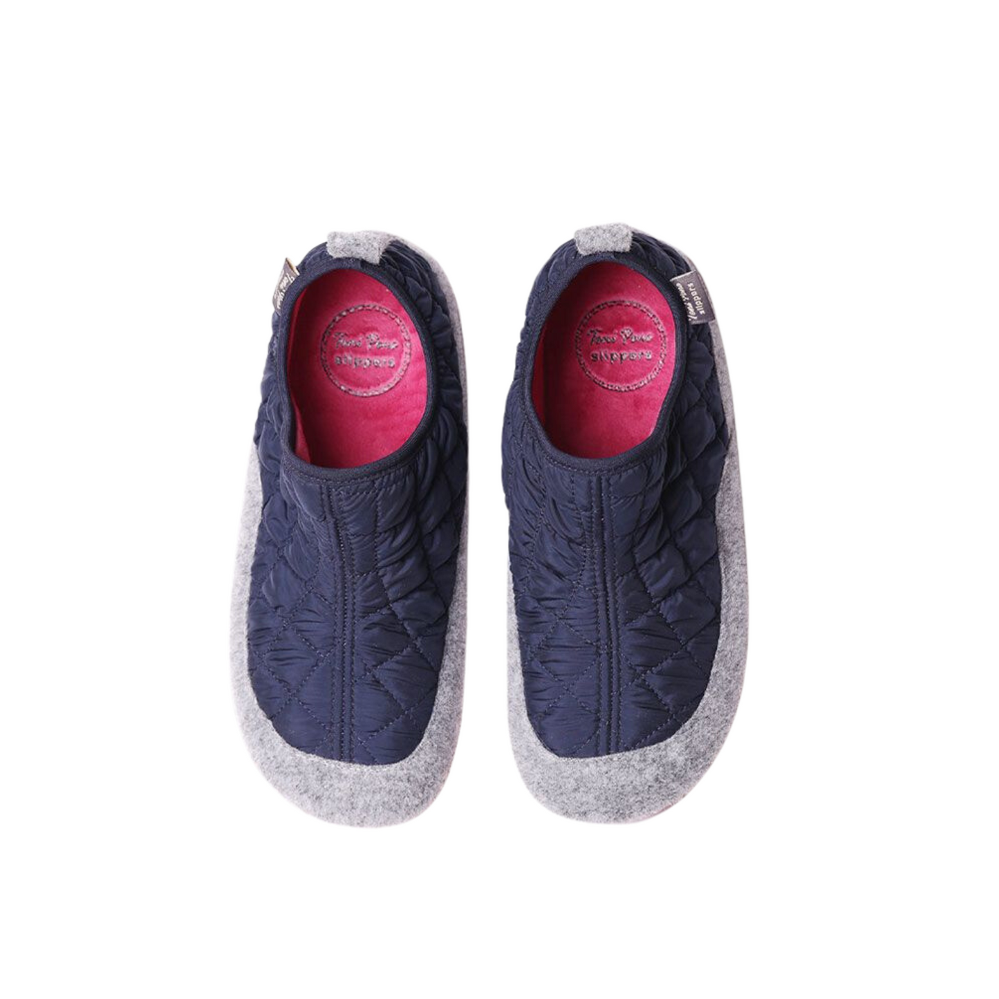 Top profiles of a pair of Toni Pons Mare Slippers in the colour Navy.