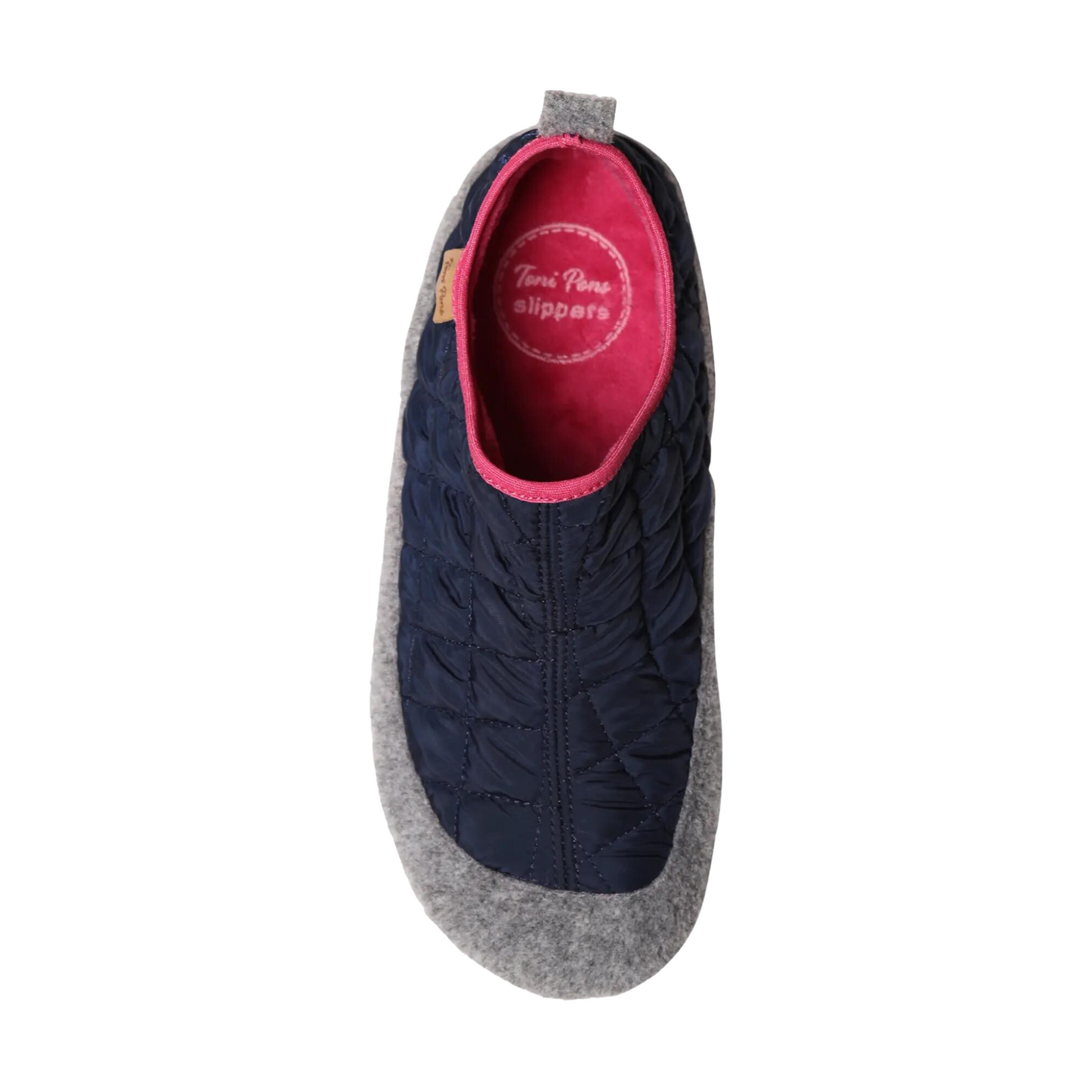Top profile of the Toni Pons Mare Slipper in the colour Navy.