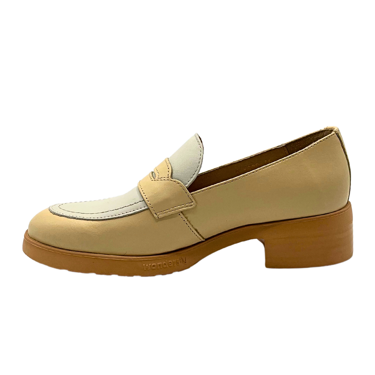 Inside view of slip on loafer.