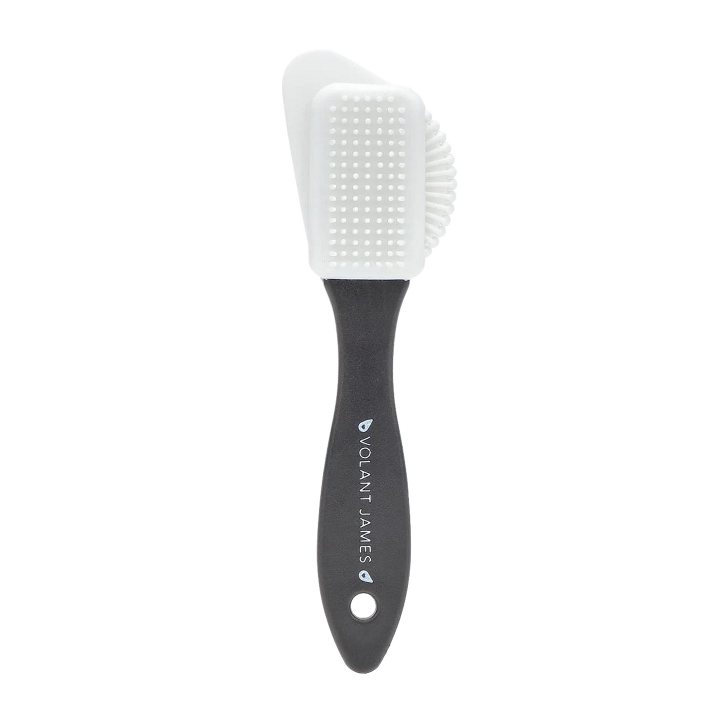 A back view of a suede and nubuck brush.