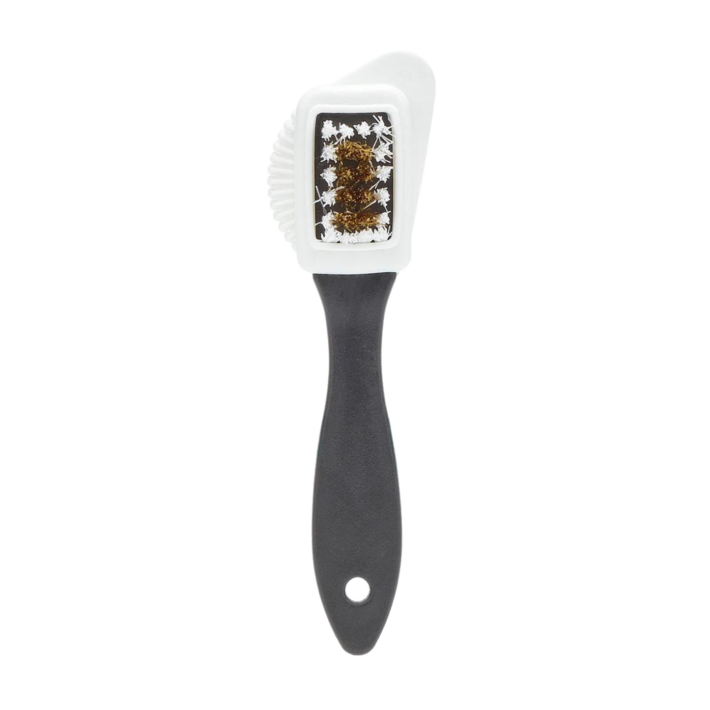 A front view of a suede and nubuck brush.