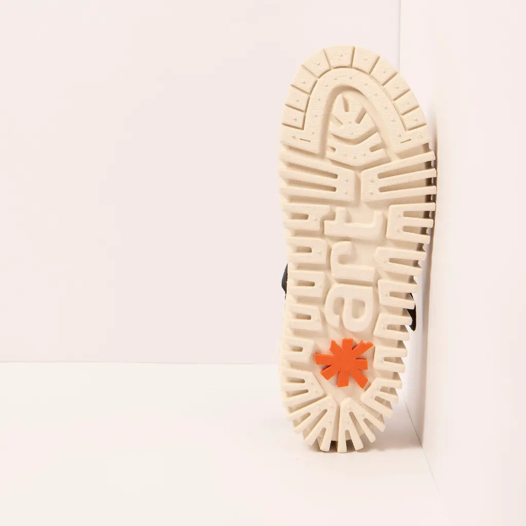 Close-up of a shoe sole with the ART logo on a white background