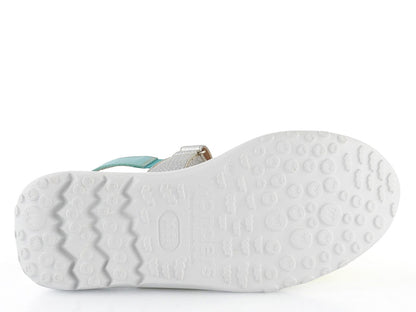 White shoe sole with a textured pattern on a white background