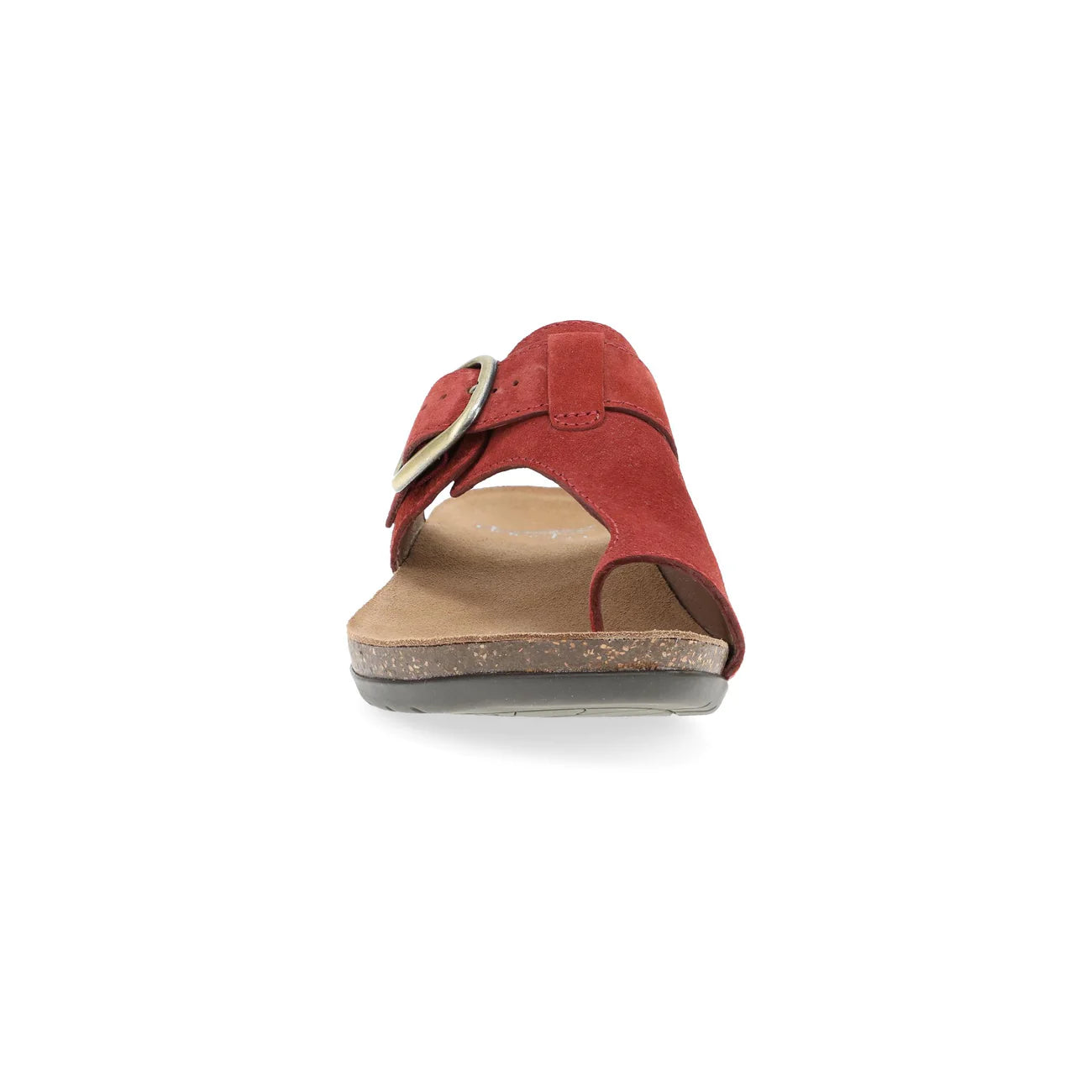 Red sandal with a beige insole on a white background