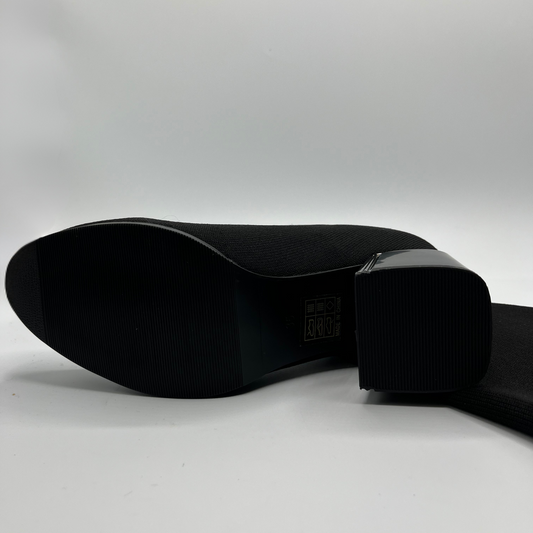 Black shoe on a white background