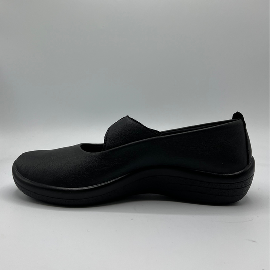 Black shoe on a white background