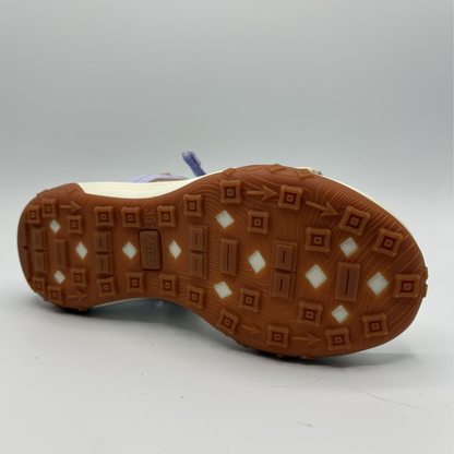 Bottom view of a multi strap sandal