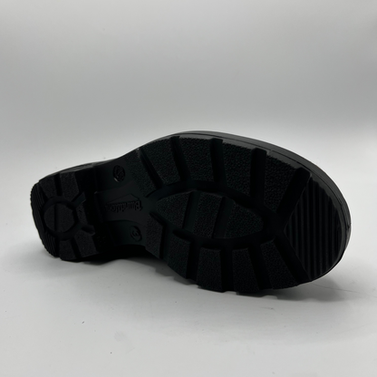 Black sole of a shoe on a white background