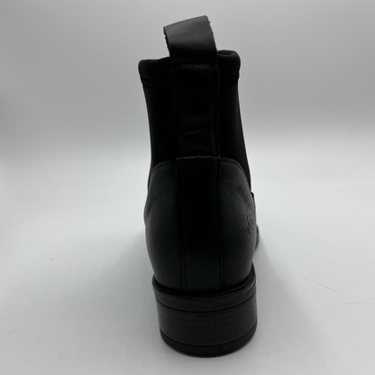 Black boot on a white background