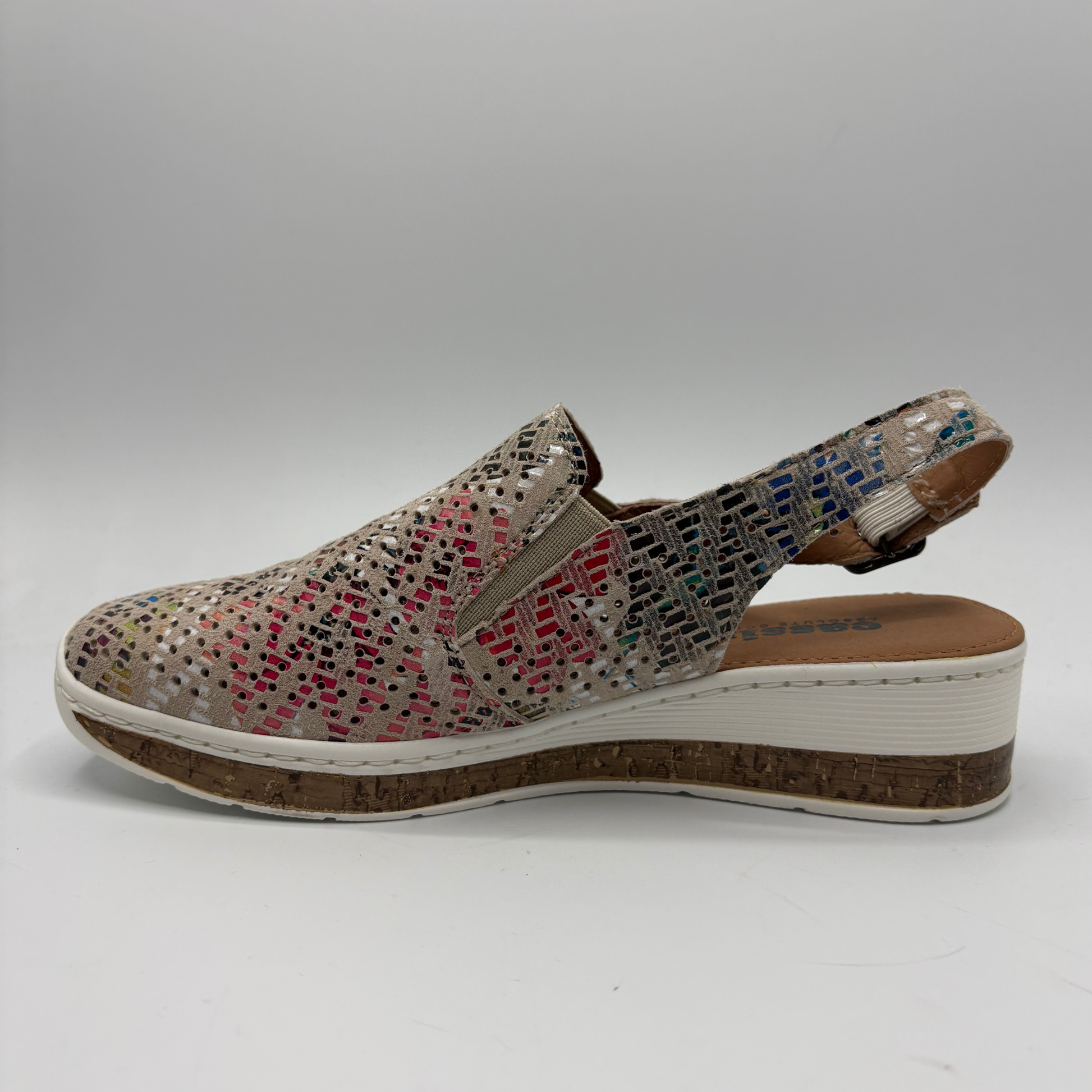 Multicoloured shoe on a white background