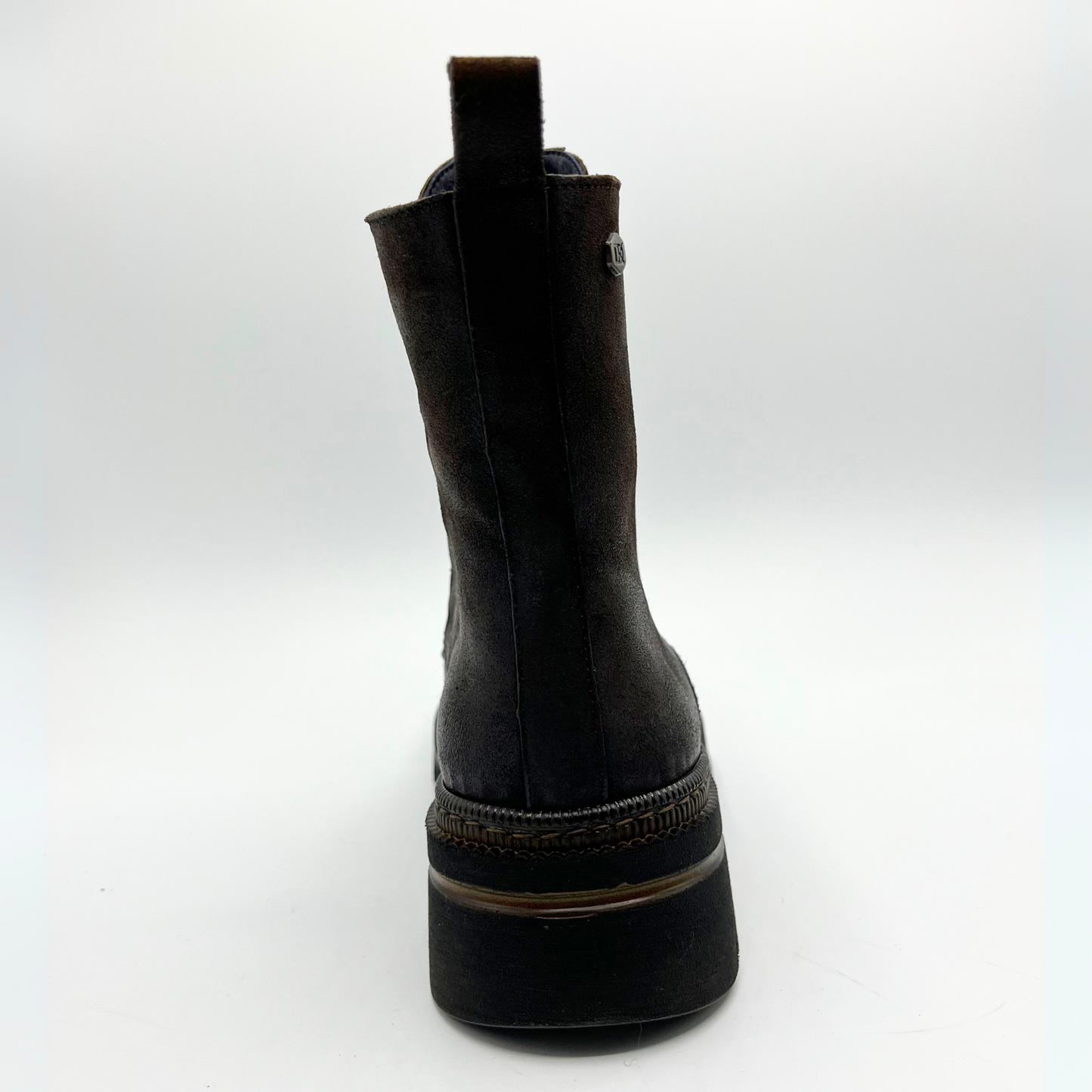 Black boot on a white background