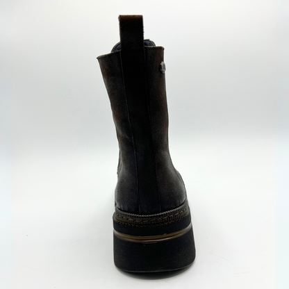 Black boot on a white background