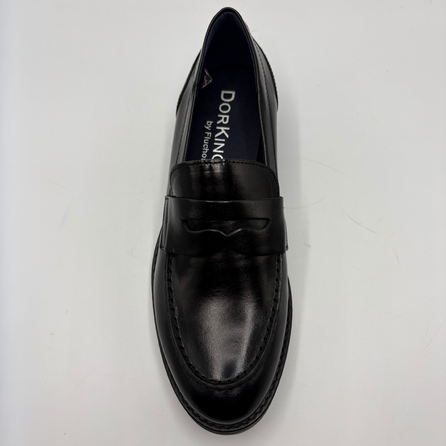 Top view of a leather loafer