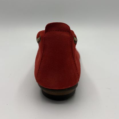 Red slipper shoe on a white background