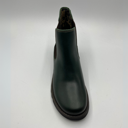 Black rubber boot on a white background