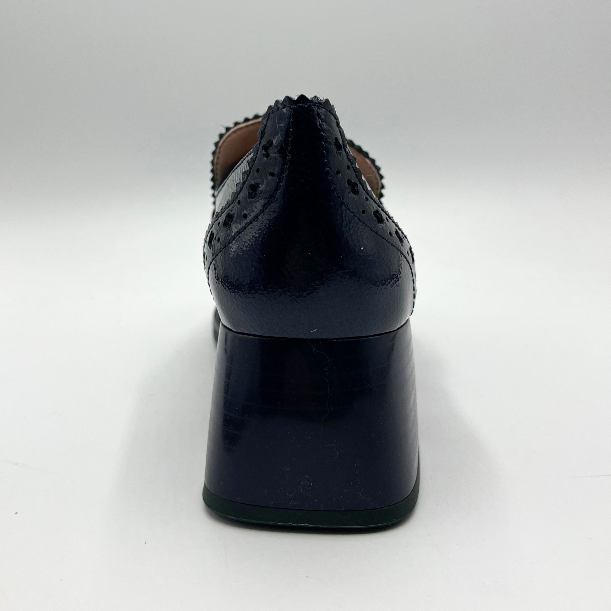 Black shoe on a white background