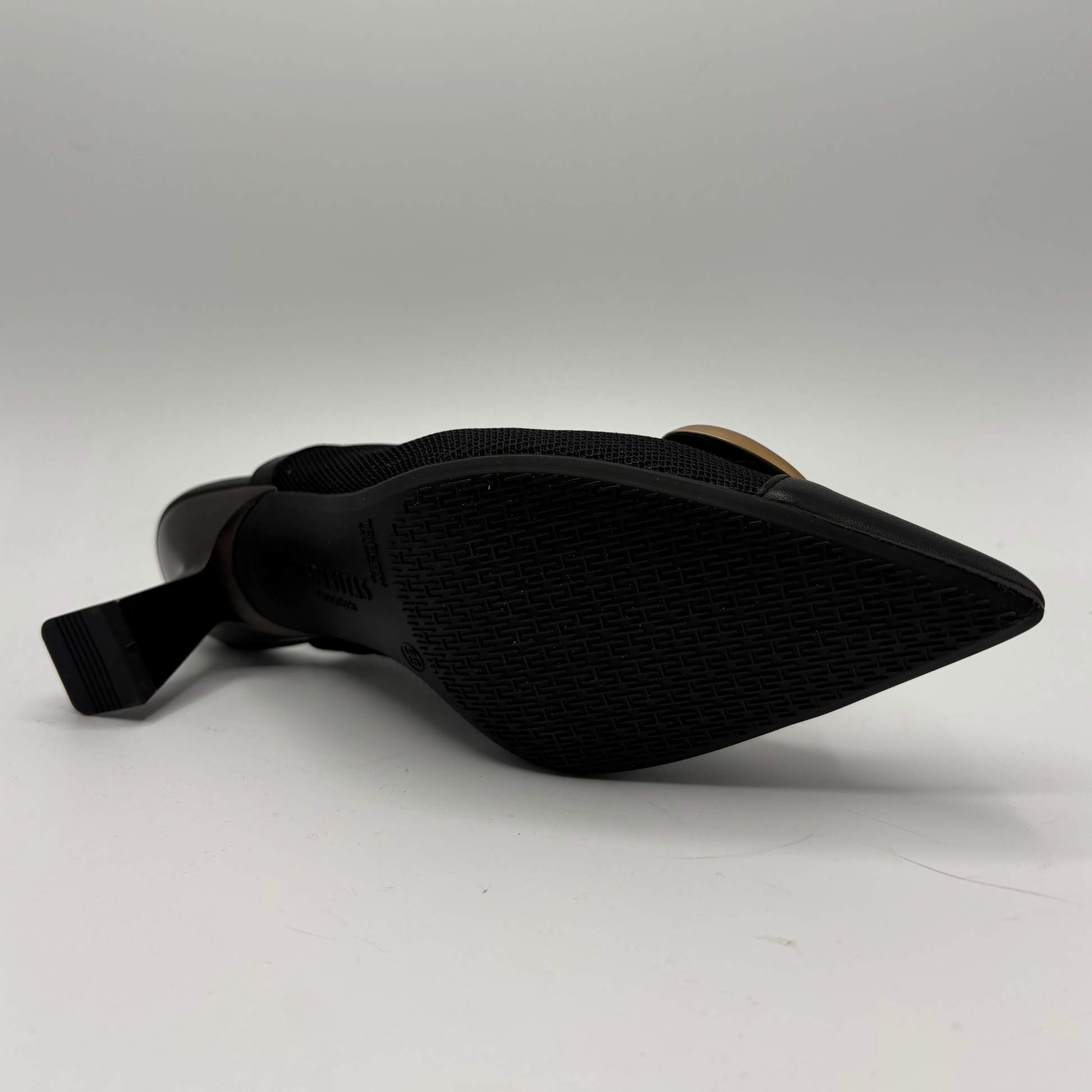 Black high heeled shoe