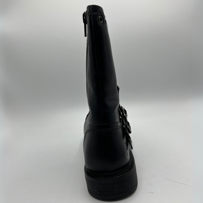 Black boot on a white background