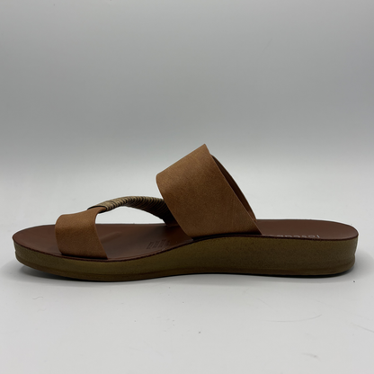 Brown sandal on a white background