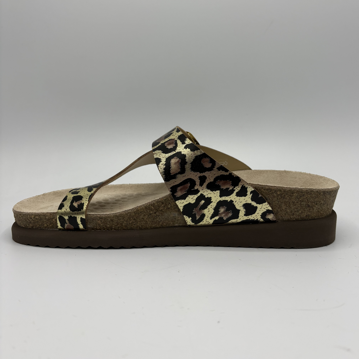 Leopard print sandal on a gray background
