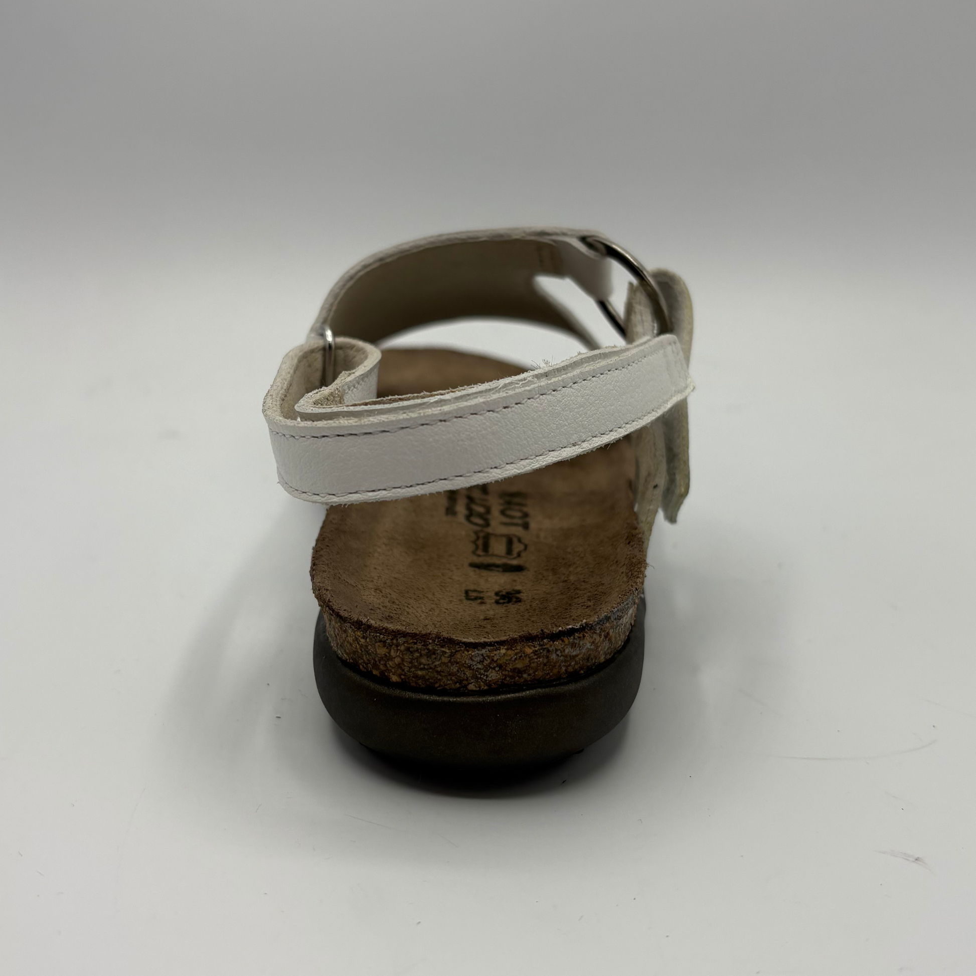 Sandal with cork sole on a white background